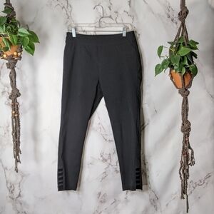 Soft Surroundings petite pull on pants cropped leggings black Medium Lattice